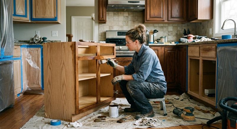 Oak Cabinet Refinishing in Lafayette, IN